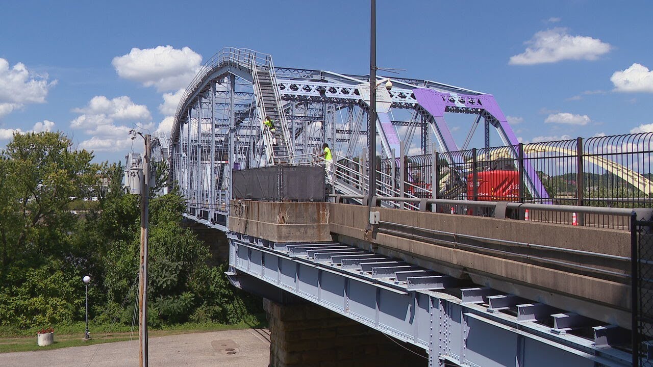 Part of the Purple People Bridge will be painted this week