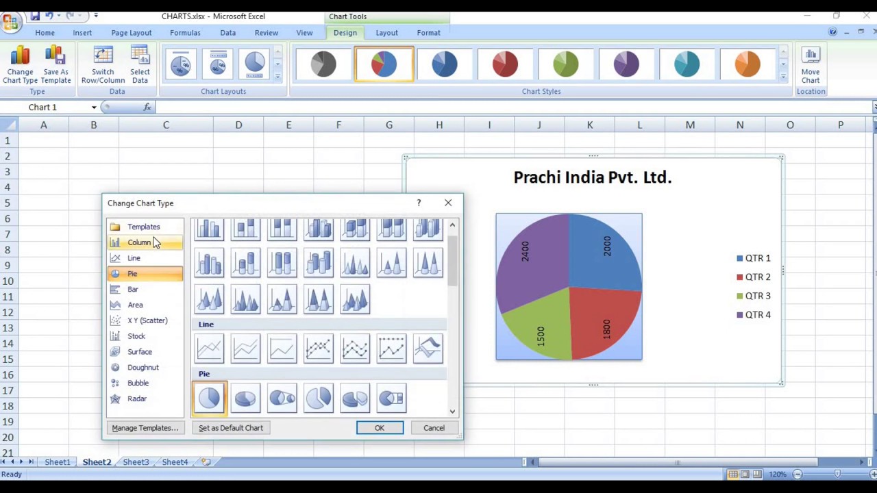 Charts in MS Excel | Part - 2 | Types of Charts | Class - VII - YouTube