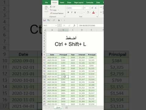 كيف تضيف فلتر في الاكسل