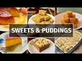 5 Easy Sweets & Puddings | Steamed Pudding/Semiya Bites/Creamy Basbousa/Coffee & Biscuit