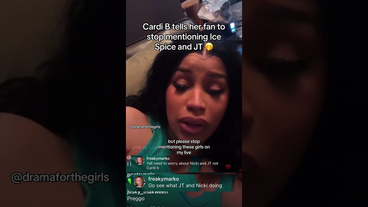 Cardi B tells fans to stop mentioning Ice spice and JT 