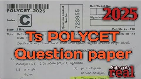 POLYCET question paper with answers key  | ts polycet question paper in 2025| polycet full paper key
