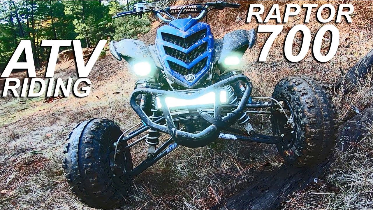 Yamaha Raptor Ride On Riding Around the Woods on a Yamaha Raptor 700 ATV with a GoPro Hero7 ...