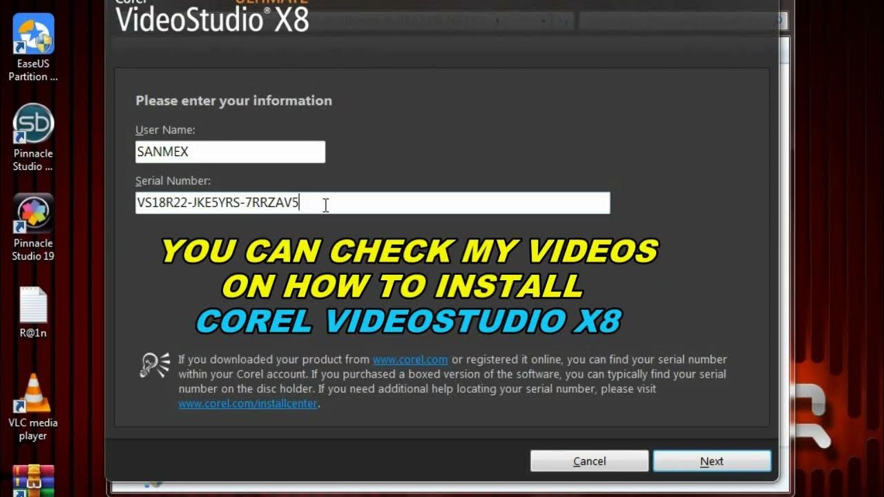 Corel Videostudio X8 serial number YouTube