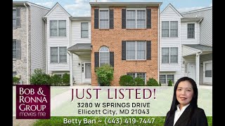 Just Listed! 3280 W Springs Drive, Ellicott City, MD 21043