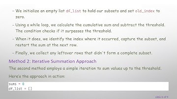Efficiently Sum Columns with Pandas: Breaking Down Dataframes to Meet a Threshold