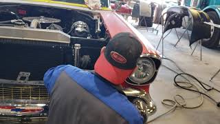 Danny sanding down this Chevy Bel Air so it can hit the booth next.