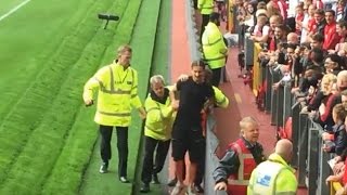 Zlatan Ibrahimovic lookalike invades the pitch  v Leicester City - Old Trafford - 24.09.2016