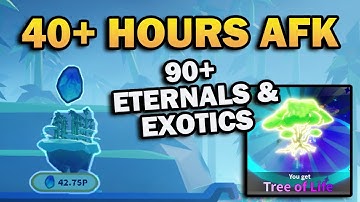 40+ Hours AFK Hatching Over 90 Eternals & Exotics shiny+ in Weapon Fighting Simulator on Roblox