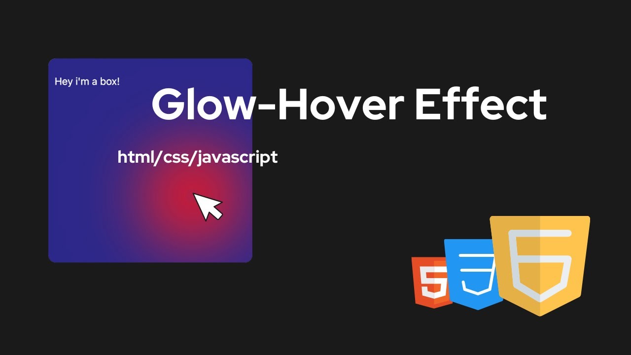 Come fare l’effetto Glow-Hover in HTML CSS e JAVASCRIPT - DA ZERO - YouTube