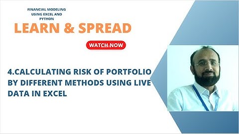 calculating risk of portfolio by different methods using live data in excel