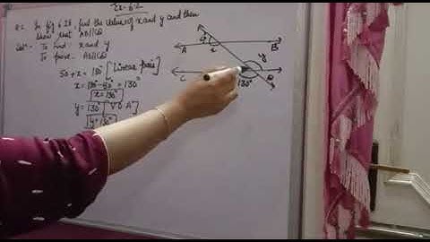 In fig 6.28,find the values of x and y and then show that AB is parallel to CD CLASS 9THEX 6.2 que 1