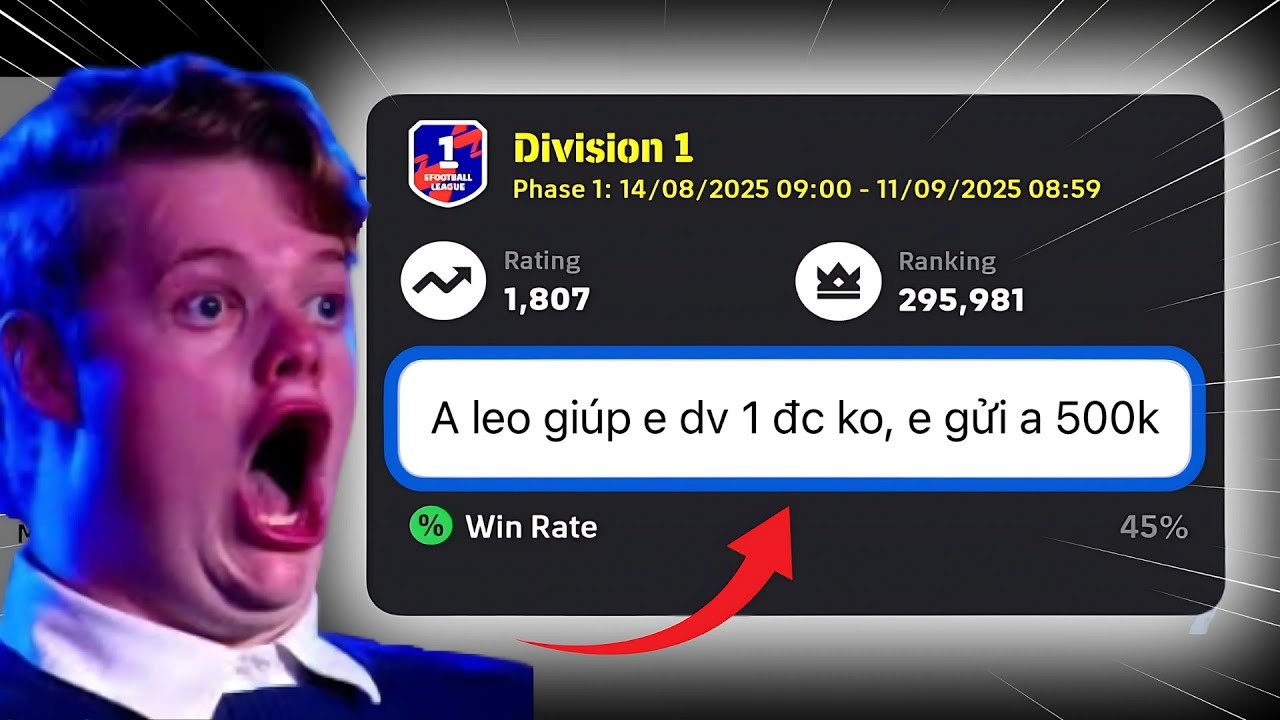 eFootball 2026• KÈO LEO RANK DV1 NHẬN 500K | RONALDO BIGTIME CŨNG PHẢI NGỒI NGOÀI VÌ LÍ DO NÀY