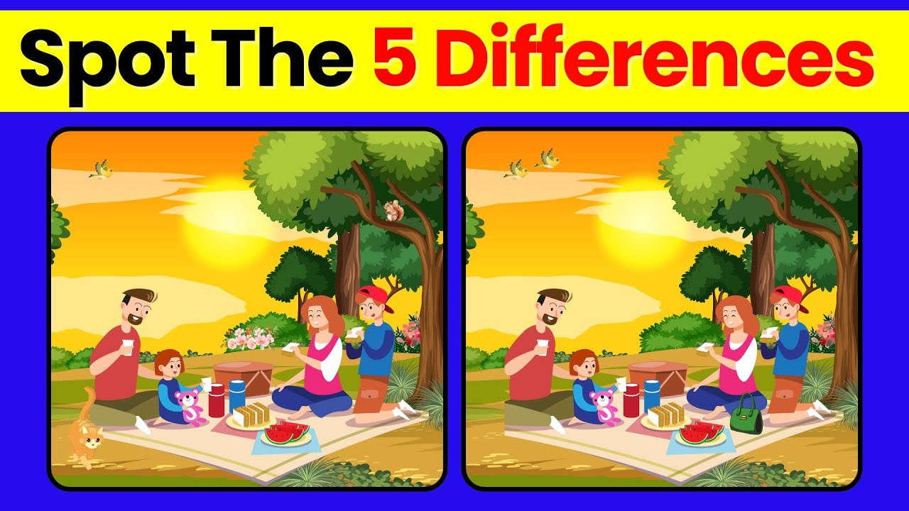 Spot The Difference Challenge 🔍🧠 | Only Geniuses Can Find All 5! - YouTube