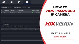 [UPDATE] How To View Password IP Camera On Hikvision DVR