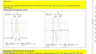 Calculus 1 Lecture 1 5  Infinite Limits