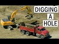 Excavator Carves Perfect Hole &amp; Loads Dump Truck! | Diggers on Duty