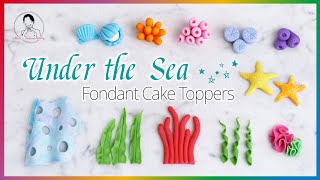 Sea Cake Topper｜How to Make Sea Cake Decorations｜Under the Ocean Fondant｜Ocean Cake Decorating Ideas