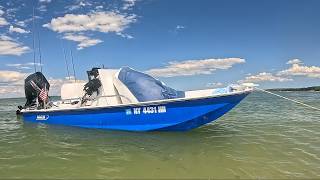 First time on the Whaler boat fishing