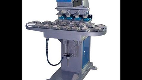 Four Color Pad Printer with Conveyor,Four Colors Cosmetic Packaging Tempo Printing Machine