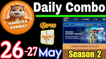 Hamster Kombat GameDev Heroes 🎮| 26 - 27 May Daily Combo 🧩 Season 2