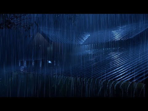 The Most Relaxing Rain Sounds for Sleeping | Heavy Rain & Strong Thunder on Tin Roof of Farmhouse