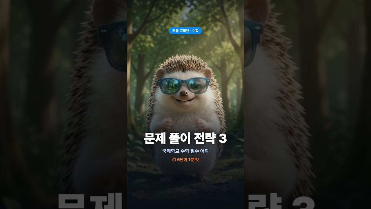 고도치와 함께 배워보는 국제학교 어휘 - 초등고학년 수학 문제풀이전략 3번