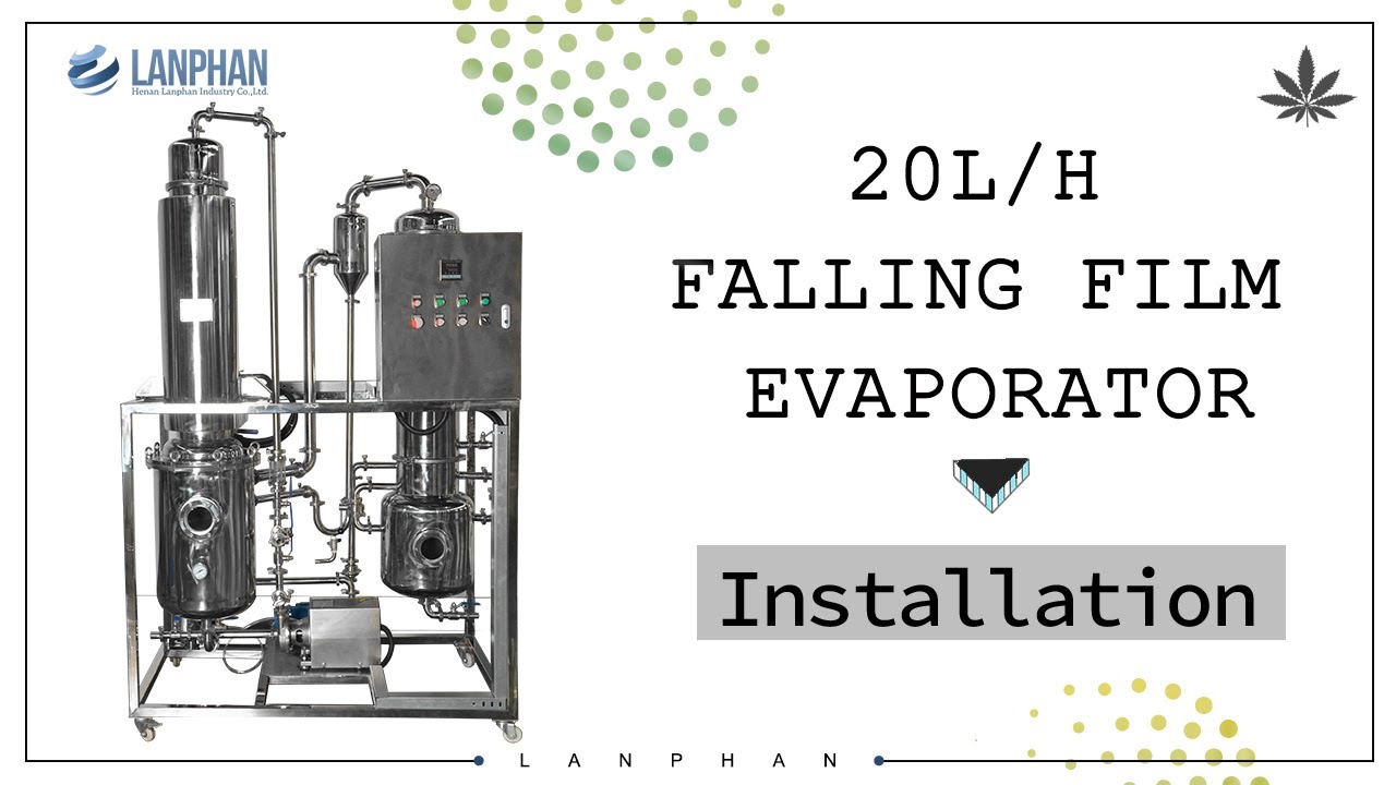 Installation 20L/h falling film evaporator ethanol YouTube