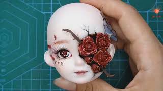 DIY | BJD Faceups stoties | Repainting Dolls | Doll Makeup | L55