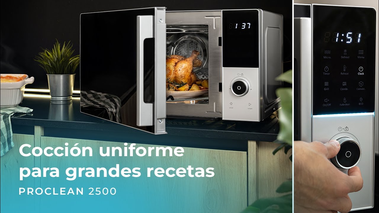 Microondas digital Proclean 2500 con botones t&aacute;ctiles y knob de 25L y 850W.