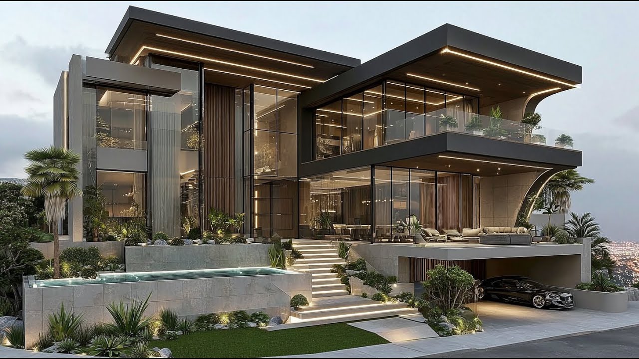 Skyline Serenity Mansion | Ultra-Modern Glass Mansion Tour in United States