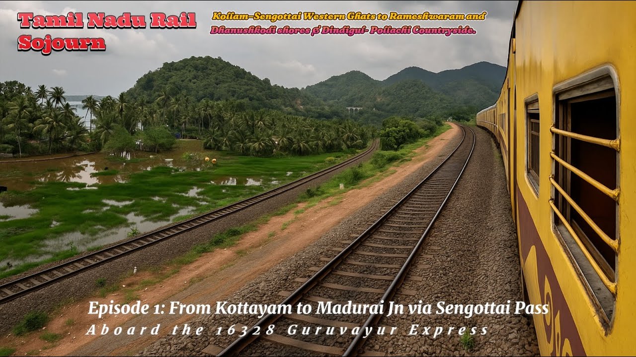 Episode 1 | Kottayam to Madurai Jn via Sengottai Pass. By 16328 Guruvayur Express | Full Journey.