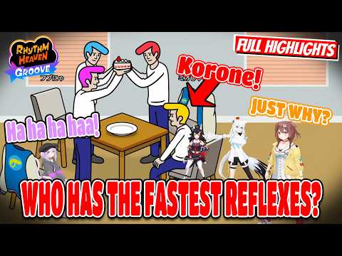 Hololive Gamers' Hilarious Cake Battle in Rhythm Heaven Groove【ENG SUB】