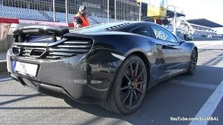 Black McLaren MP4-12C - Revs, Start up and Accelerate!