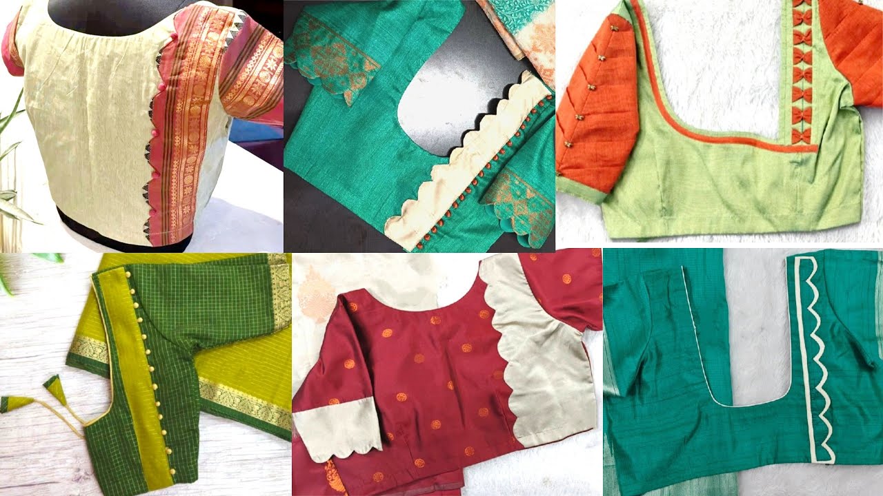 New One Side Blouse Designs😍Latest Patch Work Back Neck pattern