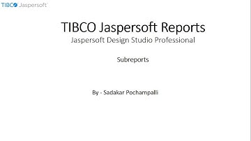 027 | BI - Jaspersoft Reports | Subreports in Jaspersoft Design Studio