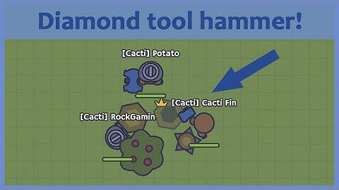 Moomoo.io - Trolling players: Diamond tool hammer! (No upgrade challenge)