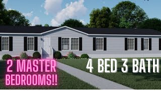 This Mobile Home Has Two Master Bedrooms! 4 Bed 3 Bath Admiral Roddy Mobile Home Tour