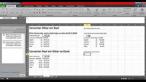 como converter real em dolar e dolar em real no excel