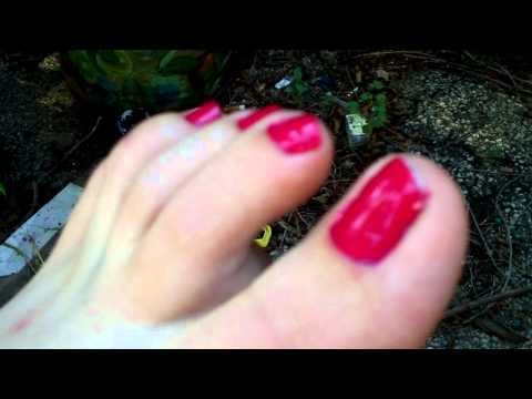 feet outside on driveway