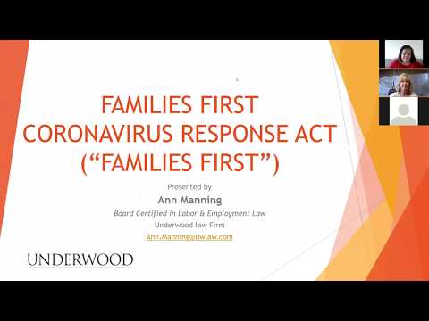 Implementation of the Families First Coronavirus Act & Unemployment Issues (virtual meeting)