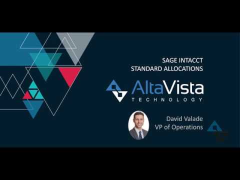Sage Intacct: Standard Allocations Tutorial