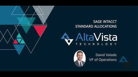 Sage Intacct: Standard Allocations Tutorial