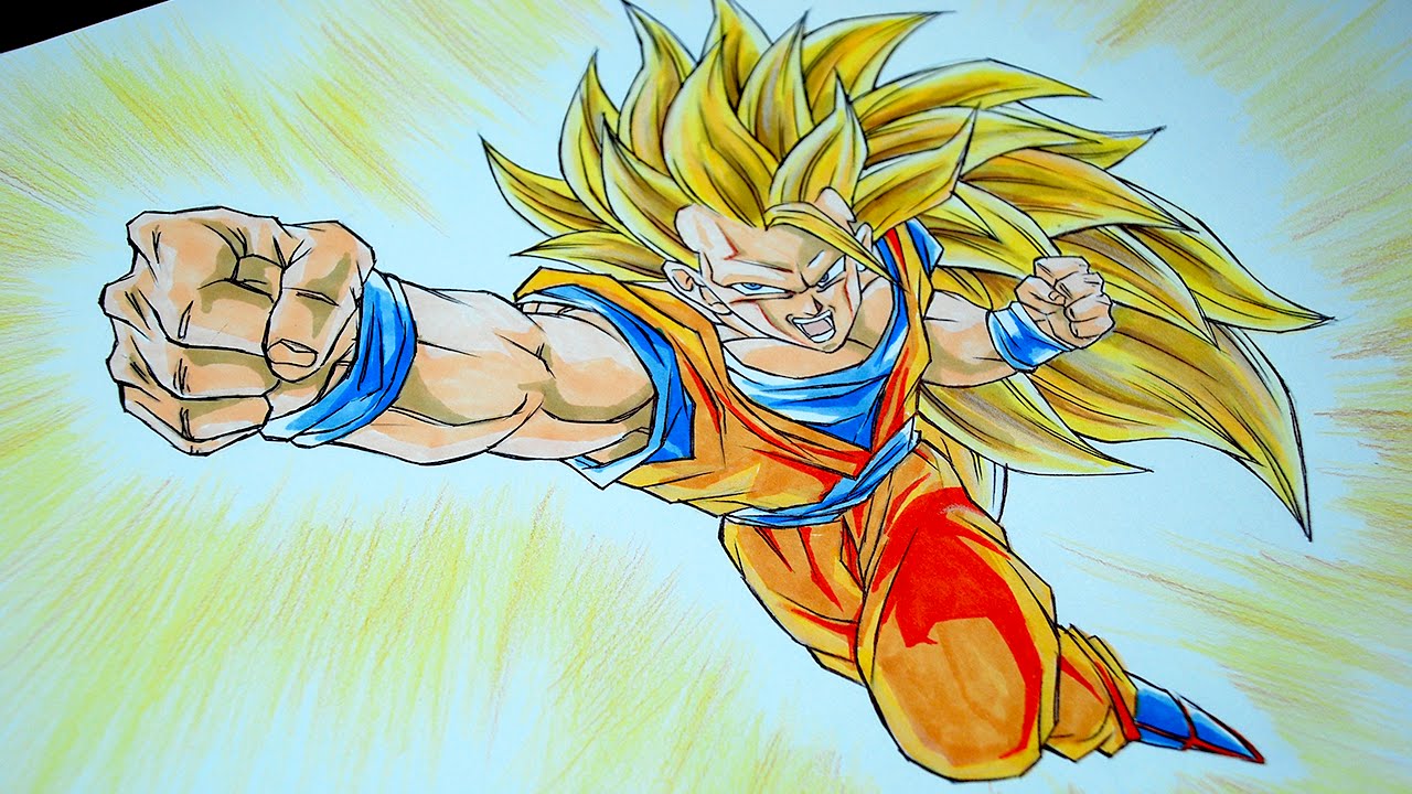 How To Draw Goku Super Saiyan 3 - Step By Step Tutorial! 