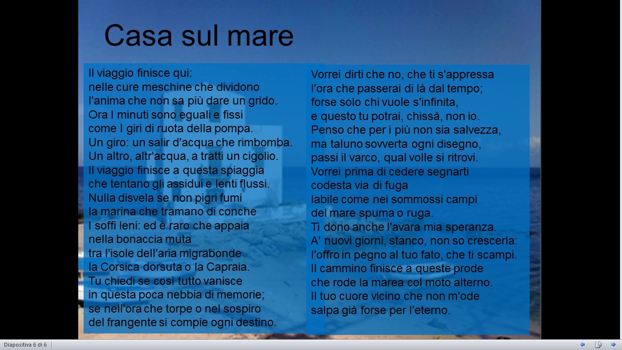 Casa Sul Mare Da Ossi Di Seppia Di Montale Youtube