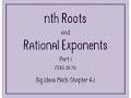 Understanding Roots and Rational Exponents