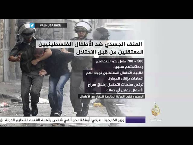 العنف الجسدي ضد الأطفال الفلسطينين المعتقلين من قبل الإحتلال