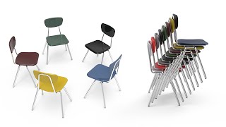 Stacking school hard plastic chair
