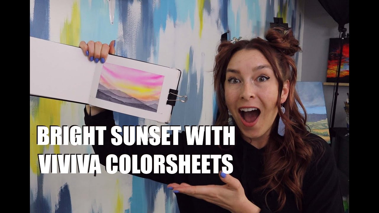 Paint a vibrant sunset with watercolor - How to use Viviva Colorsheets!