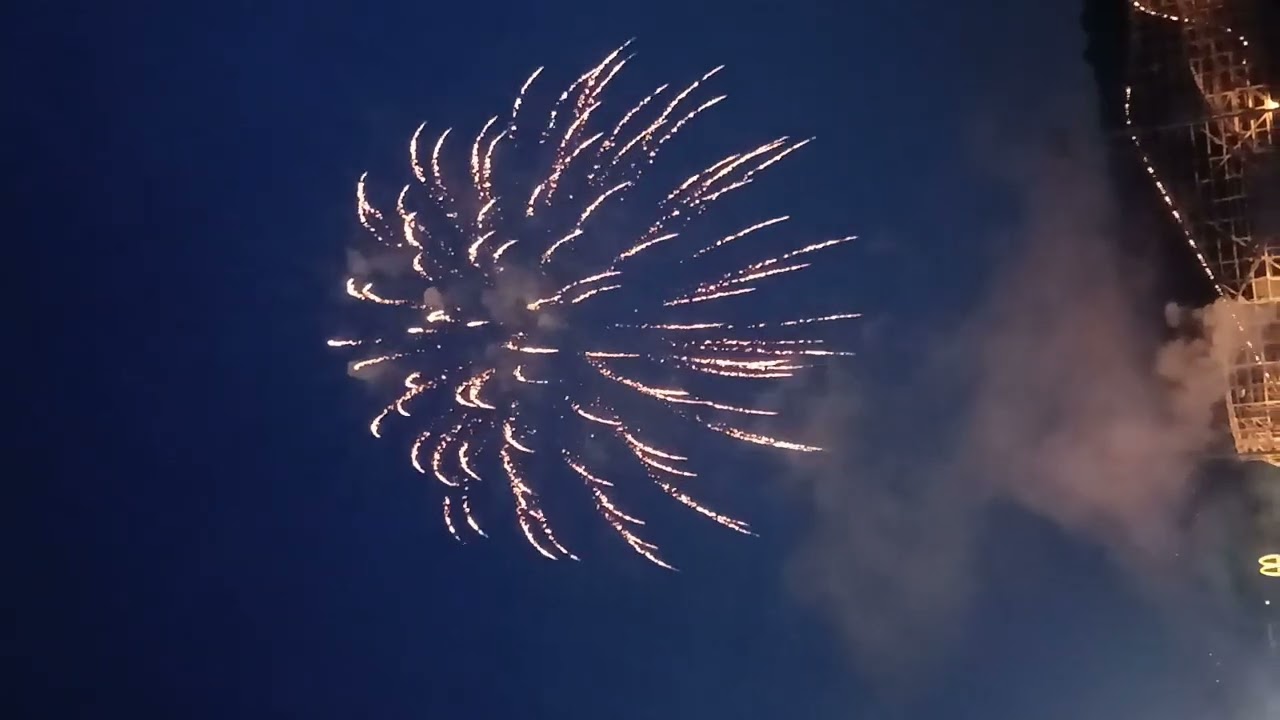 Fireworks in front of the world's oldest wooden roller-coaster 